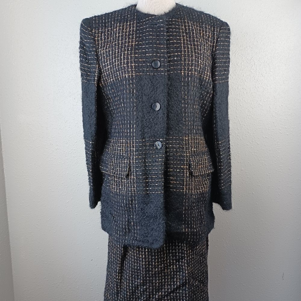 EUC Laura Leigh Ltd Women's Wool Blazer and Skirt Set Size 10